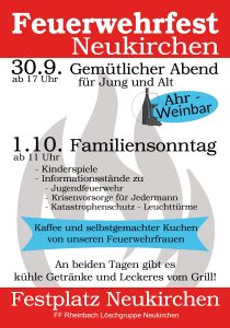Plakat zum Feuerwehrfest in Neukirchen 2023
