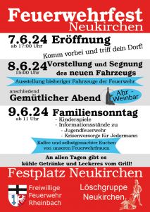 Plakat zum Feuerwehrfest in Neukirchen 2024