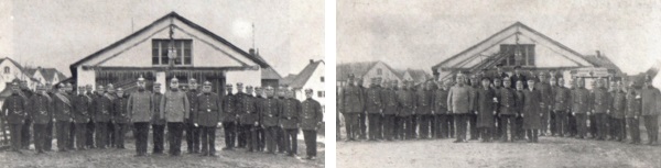 1. und 2. Zug der Freiwilligen Feuerwehr der Stadt Rheinbach im Jahr 1929.