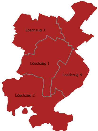 Karte der Rheinbacher Löschzüge